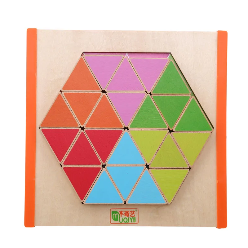

1Set Wooden Assembled Toy Mosaic Style Geometric Blocks Set Children Early Learning Color Cognition Educational Toys 3 Types