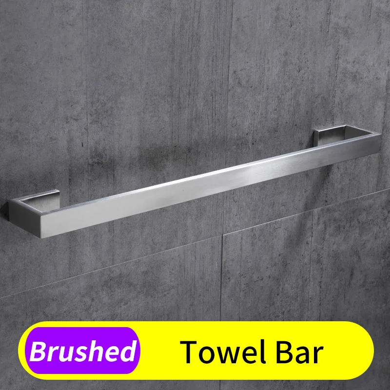Towel Bar Набор аксессуаров для ванной из нержавеющей стали, вешалка для полотенец, держатель для полотенец, кольцо для полотенец, настенный крючок для халата, держатель для туалетной бумаги - Цвет: Towel Bar