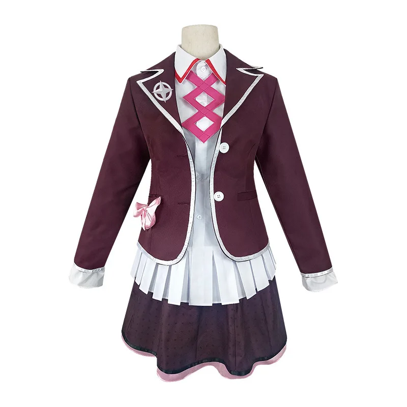 Costume Utsugi Kotoko Cosplay Wig and JK Uniform Danganronpa Another Episode Pink Long Hair Halloween Woman Party Clothes0 (2)
