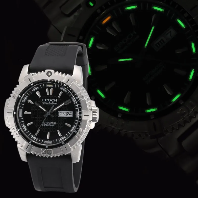 watch men p4 Мужские военные часы, мужские тритиевые часы Epoch sport T100 светящиеся 200 м Водонепроницаемые Мужские автоматические механические армейские наручные часы 7021 г - Цвет: watch men p4