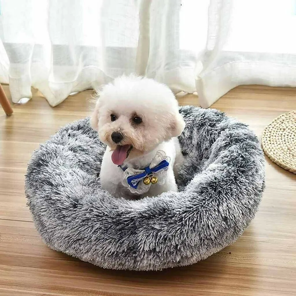 Soft Plush Pet Dog Cat Bed Warm Round Nest Cozy Deep Sleeping Cushion Mat Sofa for Small Dogs Chihuahua Dog Basket Cat Bed House