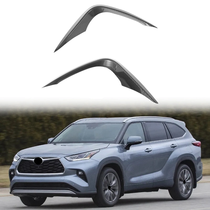 For 2020-2022 Toyota Highlander Stainless Front Fog Light Lamp Trim Eyelid Strip