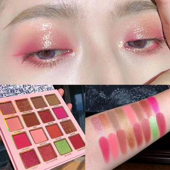 

1PC 16 Colors Matte Eyeshadow Tray Waterproof Flash Natural Eye Shadow Pigment Lasting And Fast-drying Matte Eyeshadow Palette