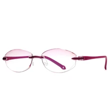 Горячая бескаркасная Обрезка очки для чтения пластиковая оправа дамы среднего и старого Возраста Очки для чтения розовая девушка сердце
