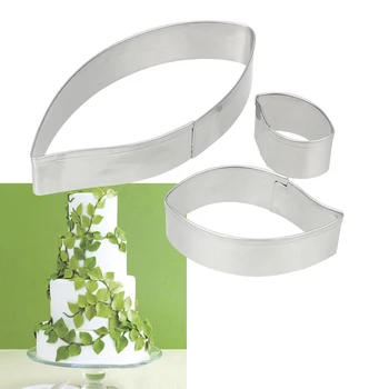 

3pcs/set Biscuit Cookie Cutter Cake Decorating Tool Fondant Cake Baking Mold Leaf Shape Cookie Mold Stainless Steel Pastry Tools