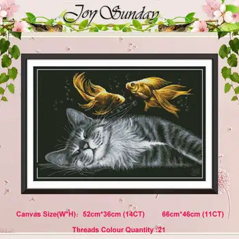 

Cat's dream patterns counted 11CT 14CT Animals Cross Stitch Sets DIY Chinese Cross-stitch Kits Embroidery Needlework Home Decor