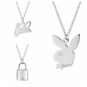 

Billy Elish with the same stainless steel necklace rabbit head pendant necklace necklace women's gift for women best friends