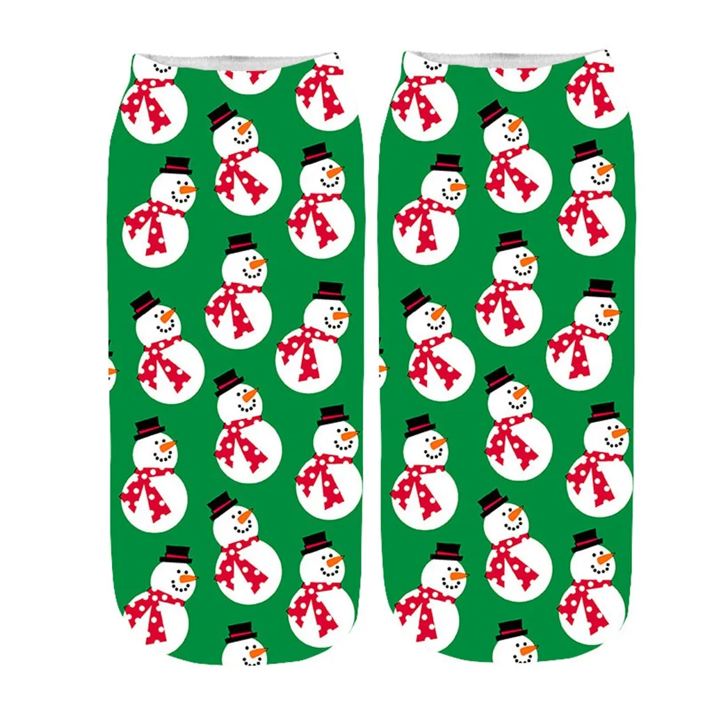 Casual christmas socks Work Business Socks 3D Christmas Santa Elk Printing Medium Sports Socks chaussette femme hiver#CN20