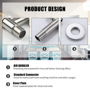 

Hot Double Handle Bathroom Sink Faucet Kitchen Faucet Washing Machine Faucets Wall-Mounted Valve Stainless Steel Water Tap Garde