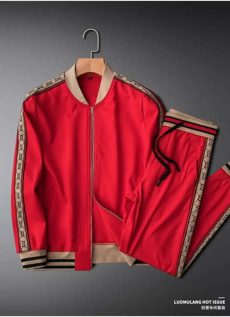 

Casual Sports Suit Men 's Light Luxury Stand Collar 2020 New Style for Autumn and Winter Fashion Korean Men 's Two - Piece Set