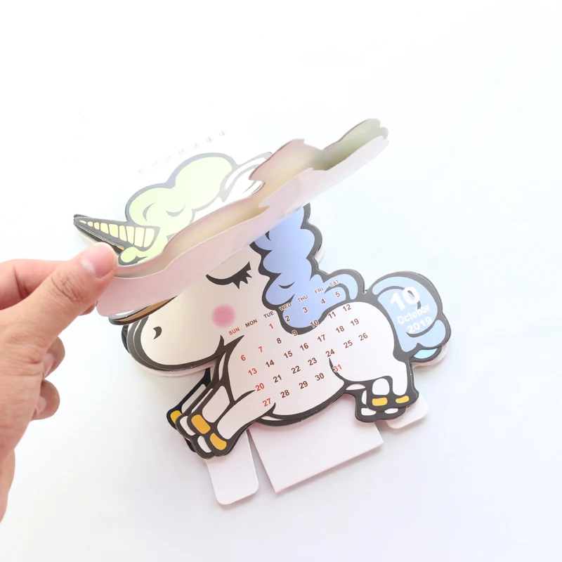 Domikee милый Настольный календарь на год kawaii в форме единорога, школьный настольный календарь, планировщик, канцелярские принадлежности