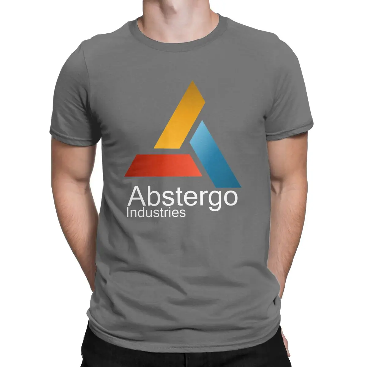 Мужская футболка Abstergo Industries, новинка, хлопковые футболки с коротким рукавом, Готическая игра Assassins Creed, футболка с круглым вырезом, одежда с принтом - Цвет: Темно-серый