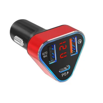 

Car Charger Universal Dual USB Digital Display Multi Function Fast Charging Aluminum QC3.0 For Cell Phone Tablet