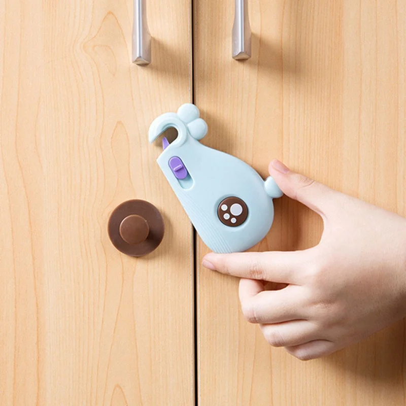 Мультяшный КИТ замок двери шкафа Дети Детская безопасность защита многофункциональный ящик замок холодильника 10,4*6 см