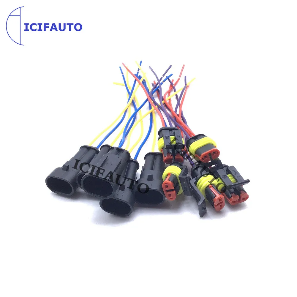 

2 Pin Way Waterproof Male Female Electrical Connector Wire Harness Plug Pigtail with cable For Car Motorcycle Scooter Marine