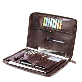 

Men's Crazy Horse Skin Leather Cover Anti-fall Tablet PC Protective Case Ultra-thin Cowhide Card Holder Leather Men Briefcase