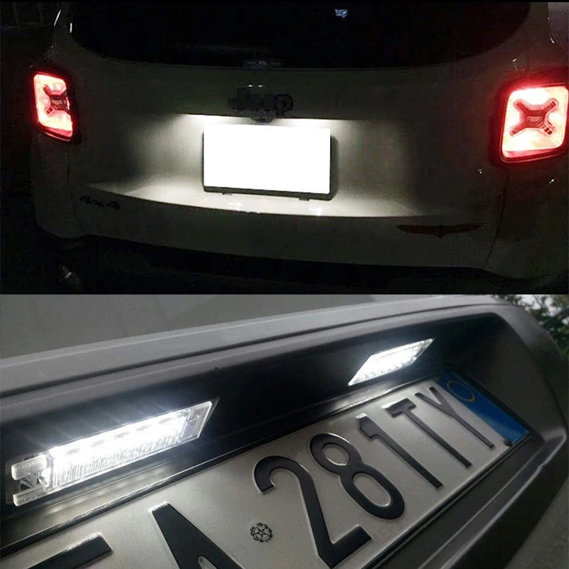 12V Waterproof LED Number Plate Lamp For Jeep Renegade 2015 2016 2017 2018 2019