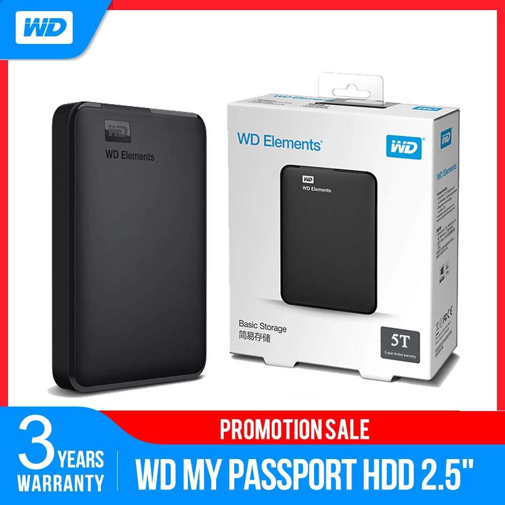 Politistation Rig mand afstemning Original WD Elements Portable External HDD 500GB 1TB 2TB 3TB 4TB 5TB 2.5 USB  3.0 Hard Drive Disk for PC laptop|External Hard Drives| - AliExpress