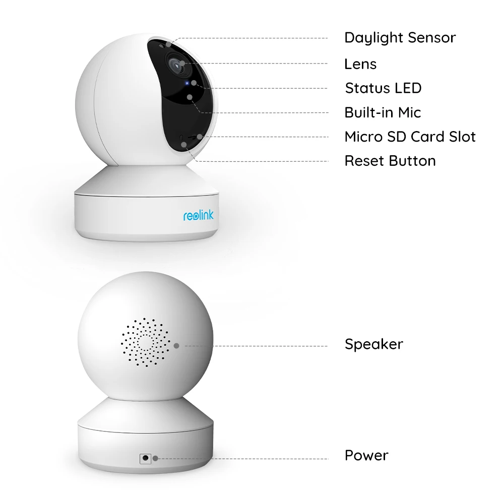 Reolink 3MP домашняя ip камера, Wi-Fi, скорость панорамирования и наклона 2-полосная аудио возможность удаленного доступа в любом месте и слот для карты SD камера для домашней безопасности E1