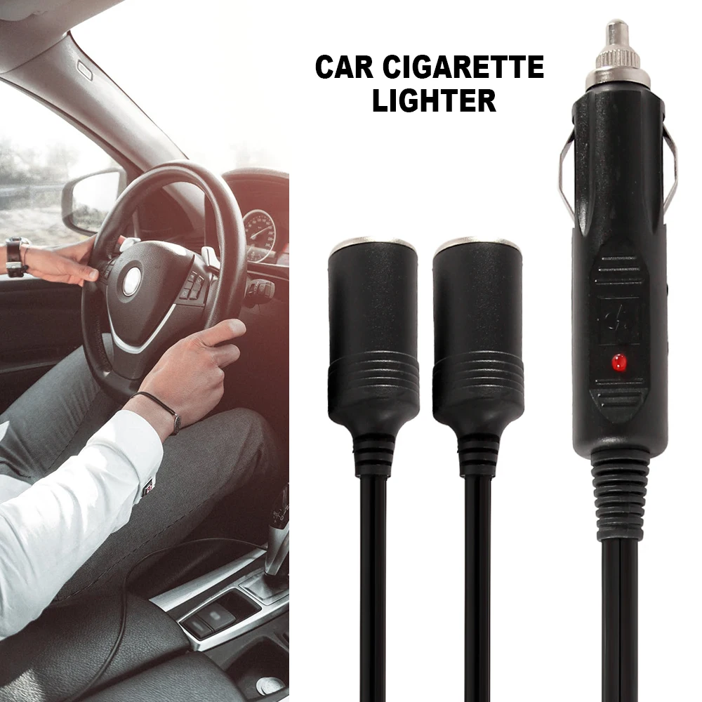 12 V/24 V 35 см машинная Зажигалка для сигарет Мощность Зарядное устройство Порты и разъёмы сплиттер двойной прикуриватель удлинитель адаптер для различных Видеорегистраторы для автомобилей