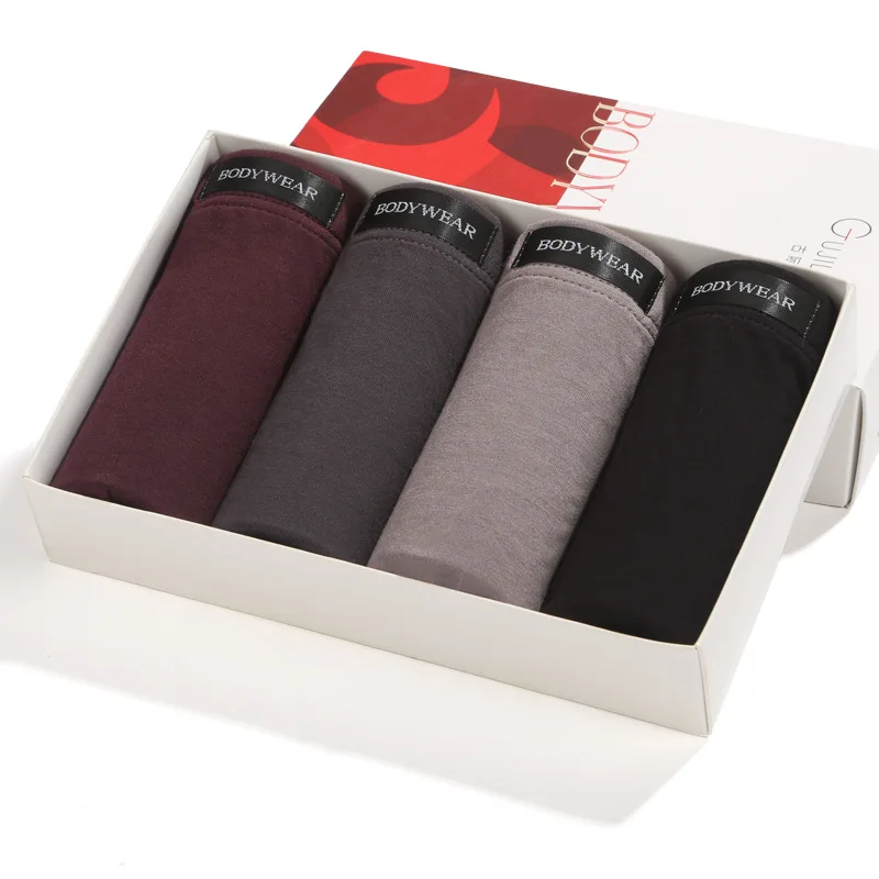 Rose Gray Grey Black Мужское дышащее нижнее белье, мужские боксеры, Модальные Молодежные боксеры, мужские хлопковые трусы из четырех частей - Цвет: Rose Gray Grey Black