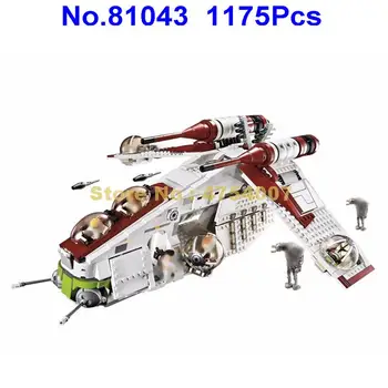 

05041 1175pcs starwars series the republic gunship helicopter building blocks 75021 Toy
