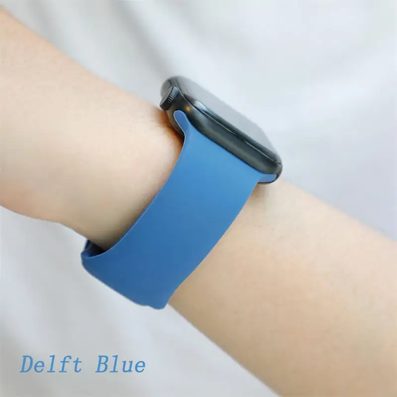 Delft Blue Ремешок для apple watch 5 4 ремешок 44 мм iwatch ремешок 42 мм correa 38 мм 40 мм спортивный силиконовый браслет ремешок для часов 4 3 2 - Цвет ремешка: Delft Blue