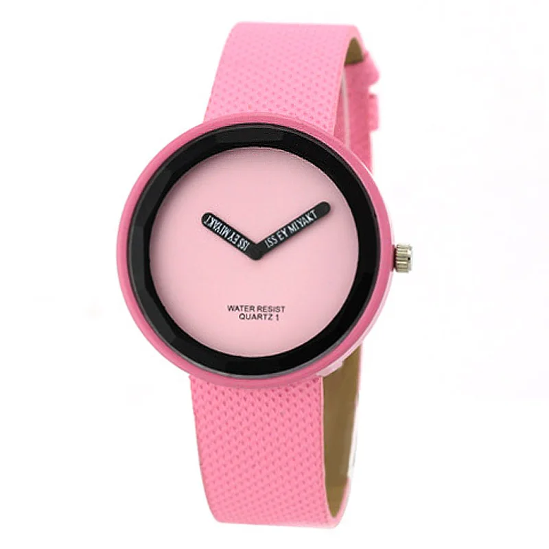 Womage Fashion Women Watches Womens Watches Cute Pink Ladies Girls Watches 13 Candy Color Cute Leather Strap Quartz Wristwatch