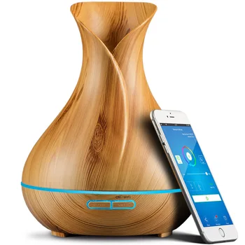 

Smart Wifi Wireless Essential Oil Aromatherapy Diffuser with Alexa Google App Voice Control 400ml Ultrasonic Diffuser Humidifier