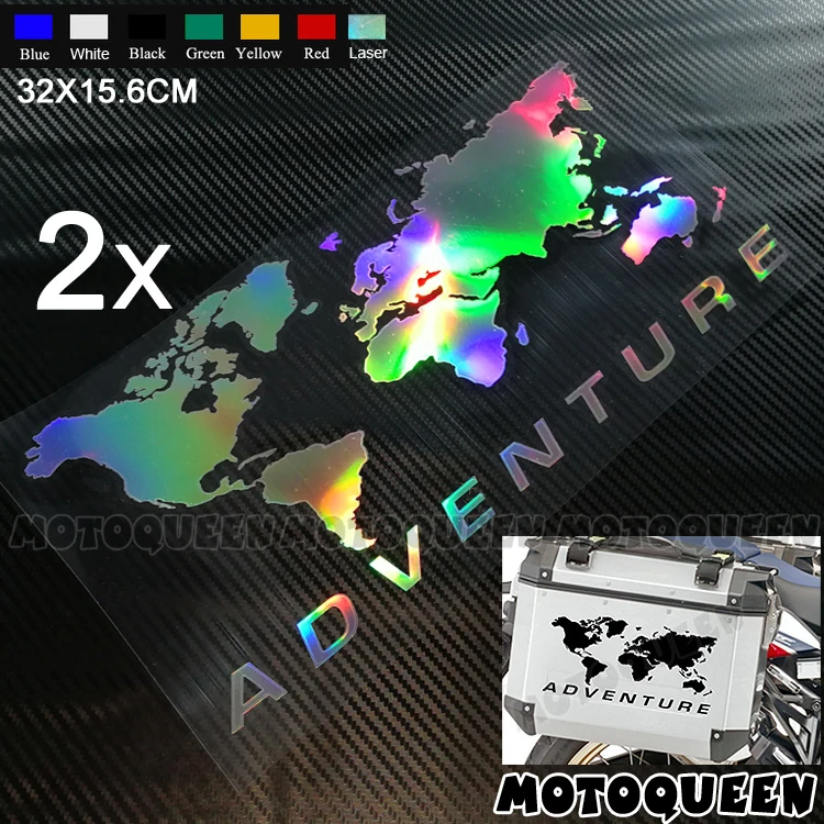 Pegatinas reflectantes para maletas de calcomanías decorativas de aluminio para aventura, BMW, HONDA, SUZUKI, DUCATI, 2 y pegatinas| - AliExpress