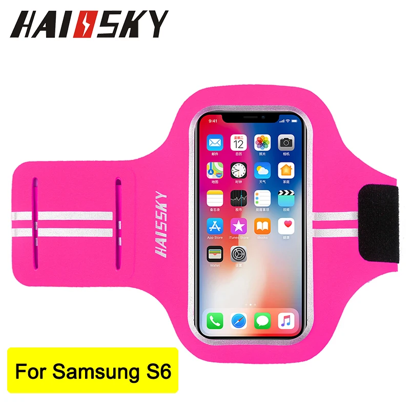 

HAISSKY Running Arm bag Phone Case Outdoor Sport For iPhone SE 2020 6 6s 7 8 Samsung S6 Portable GYM On Hand Running Bag Pouch