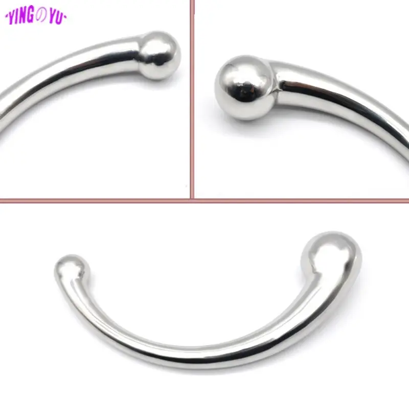 Double Ended Stainless Steel G Spot Wand Massage Stick Pure Metal Penis P-Spot Stimulator Anal Plug Dildo Sex Toy For Women Men anal plug anal sex toys