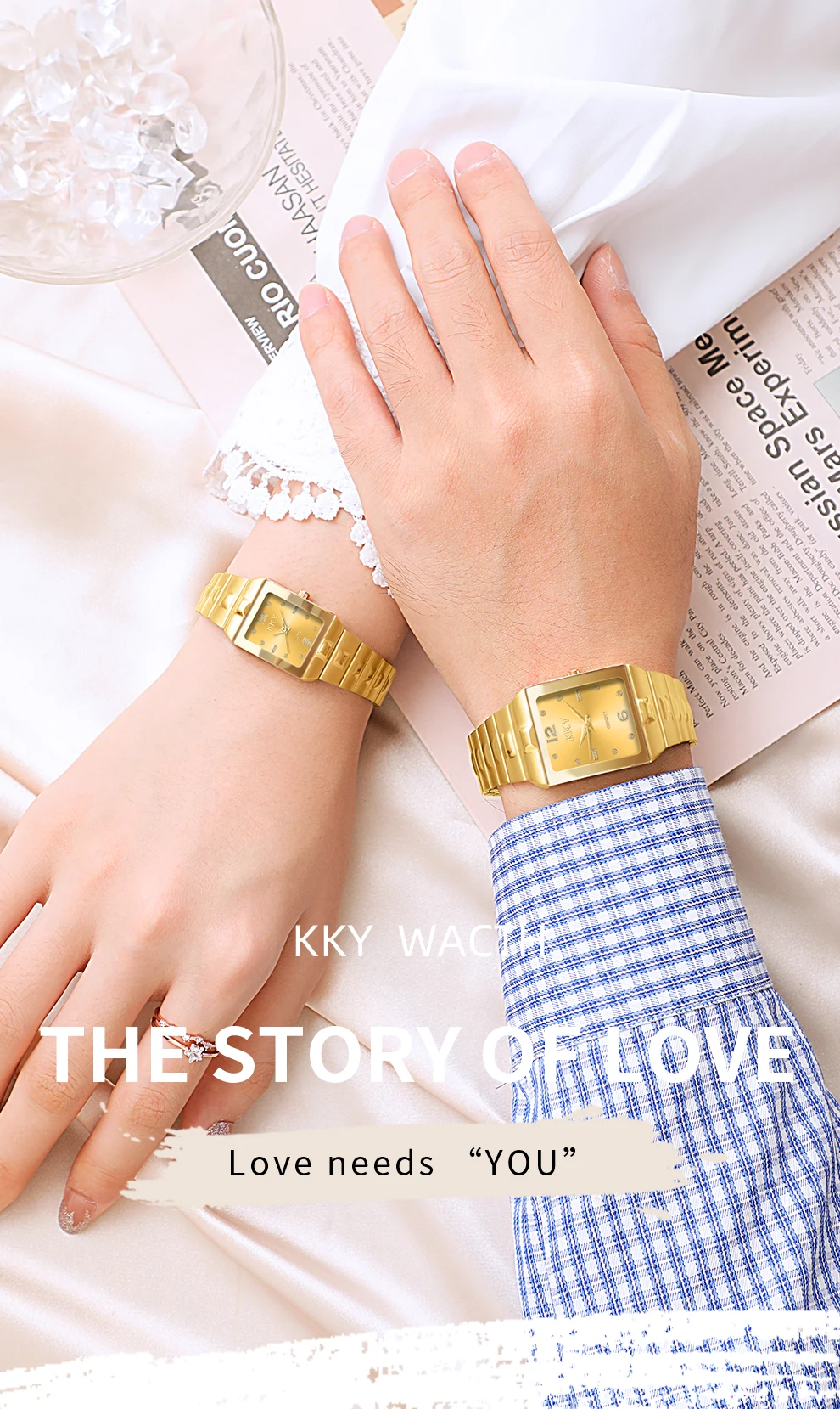 New Hotest Sale Creative Couple Watch 2022 Men's Women Watches KKY Brand Luxury Quartz Female Clock Waterproof lovers WristWatch
