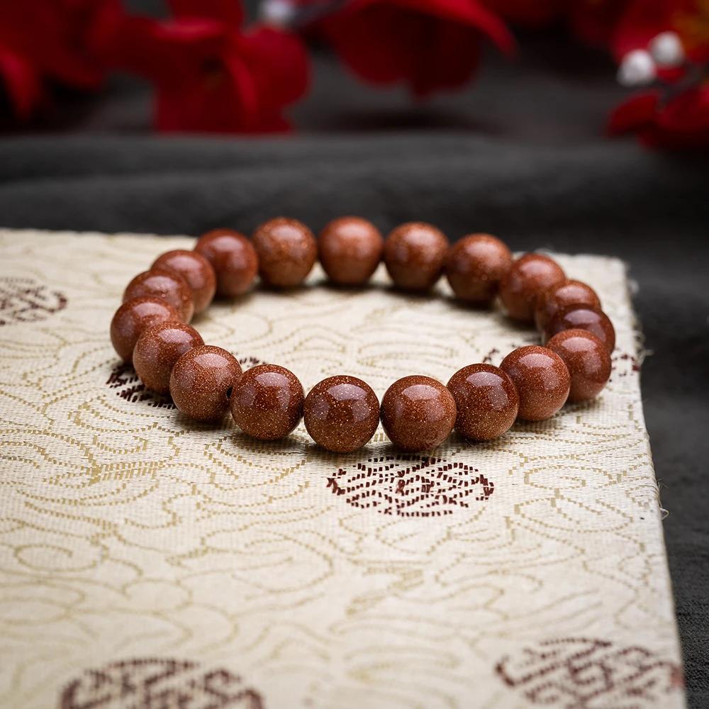 

Meajoe 8 10 mm Original Design Natural Yoga Bracelets Gold Sand Volcanic Stone Beads Bracelets