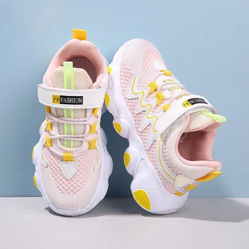 

2020 Autumn Kids Sneakers For Girls Fashion Casual Breathable Mesh Student Children Shoes Pink Girls Sports Running Child Shoes