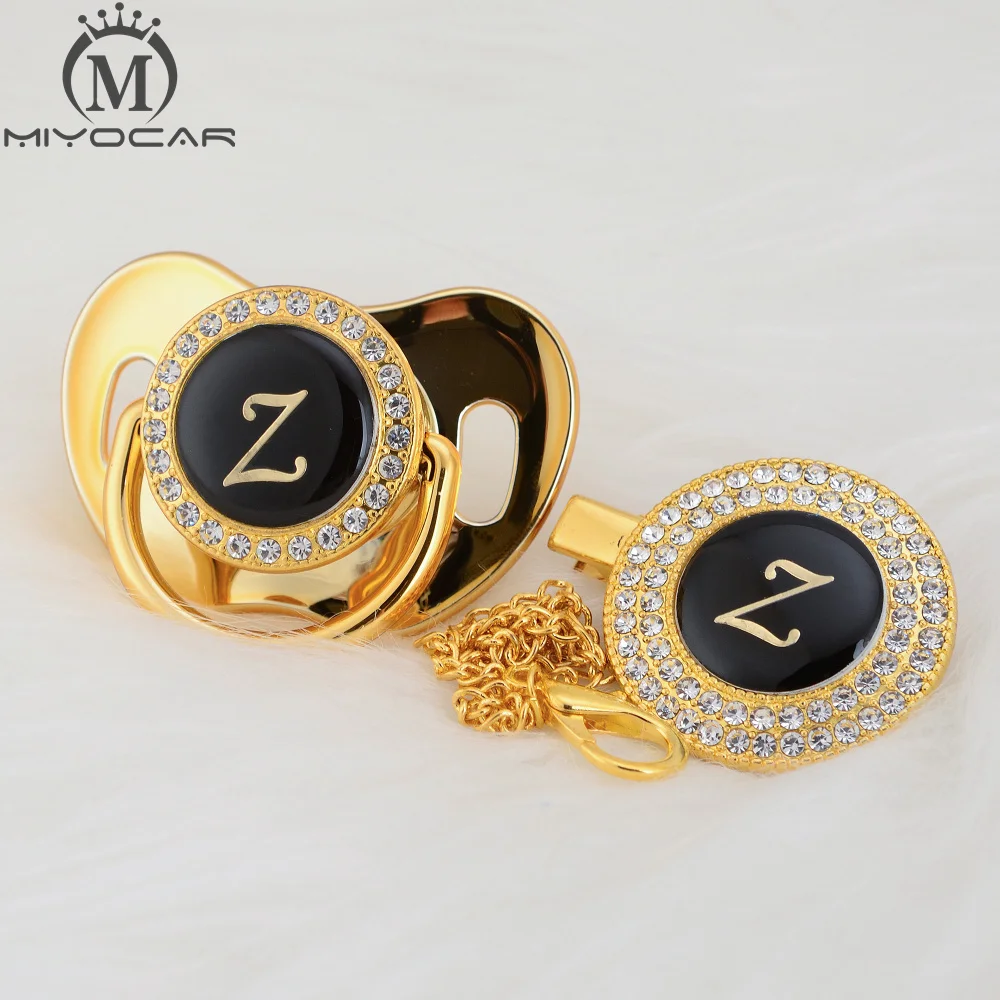 

BLING name Initial letter Z elegant silver bling pacifier and pacifier clip BPA free dummy bling unique design SGS pass LZ