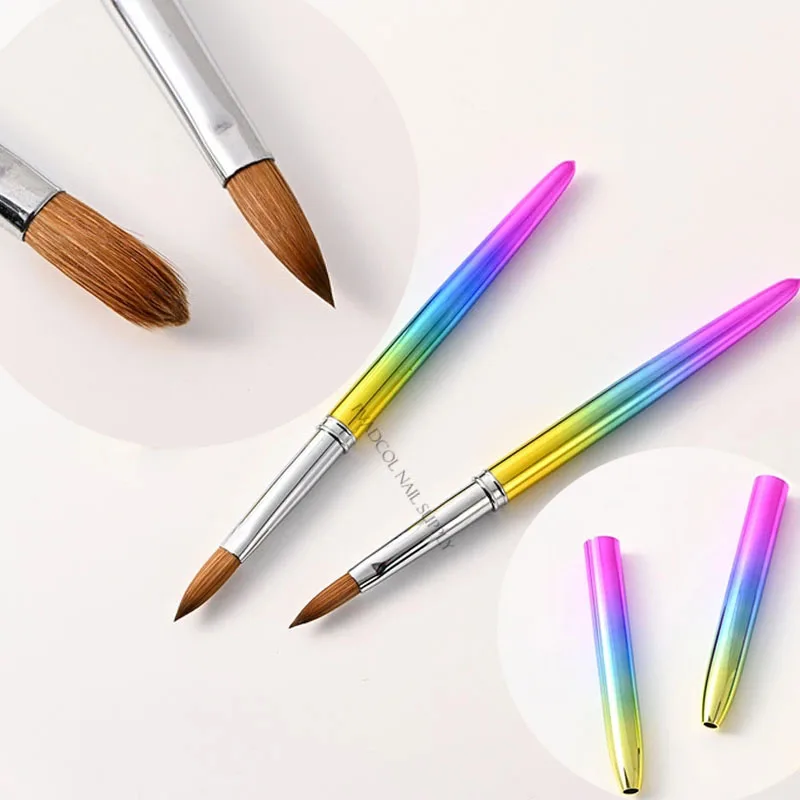 Kolinsky Acrylic Nail Brush Size 12 Sable Brushes Oval Metal Handle