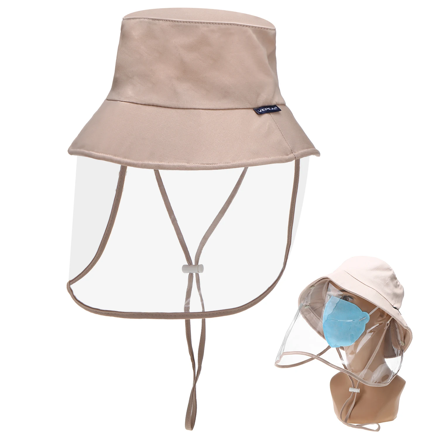 

Protective Hat Fishing with Removable Transparent Face Shield Men Women Full Face Hat Windproof Waterproof for Camping Fishing
