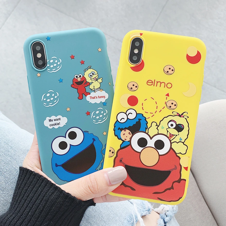 Чехол для печенья Elmo iPhone 11 Pro XR XS Max X милый мультяшный уличный силиконовый чехол 6S 6
