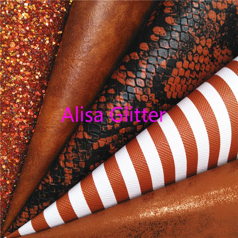 

1PCS A4 SIZE 21X29cm Alisa Glitter Brown Glitter Fabric,Stripes Snake Faux Leather Fabric,Synthetic Leather PU for Bow DIY K105C