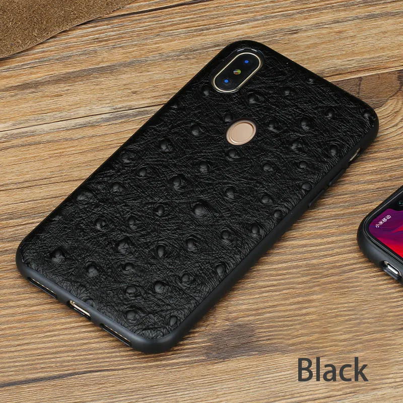 Black Чехол для телефона для Xiaomi mi 8 9se 9T A1 A2 A3 Lite чехол для Max 3 mi x 2s 3 Страусиная текстура для Red mi Note 5 6 7 Pro Чехол - Цвет: Black