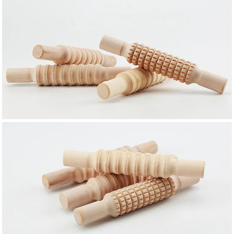 Printed Mud Roller Mud Roller Pottery Tools Wooden Rolling Pin Embossed Bar Embossed Pattern Mud Board Rolling Pin ZXX9186