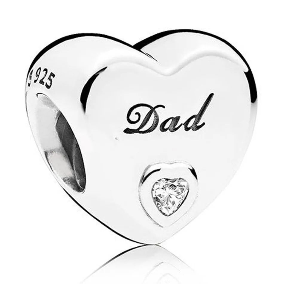

Authentic S925 Sterling Silver Bead Dad's Love Charms fit Lady Bracelet Bangle