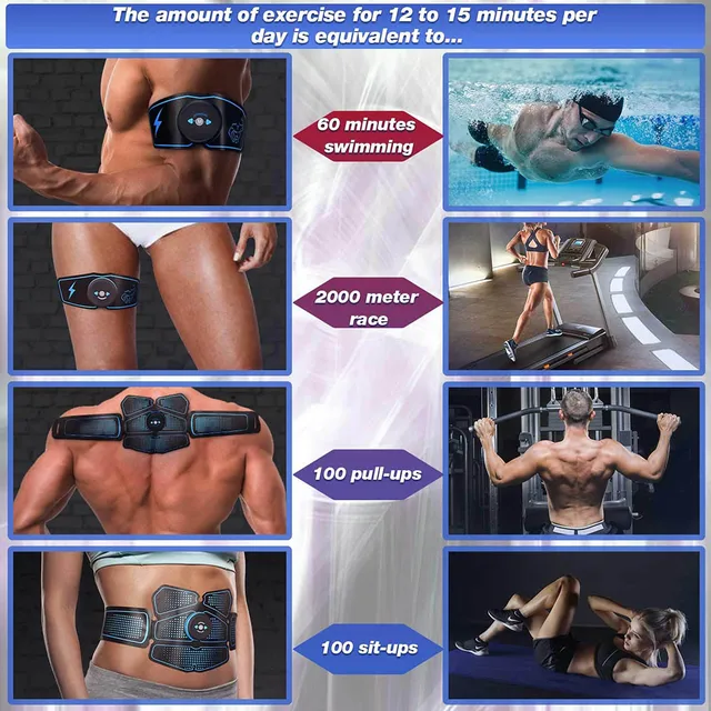 Abdominal Muscle Stimulator Trainer EMS Abs Fitness Equipment Training Gear Muscles Electrostimulator Toner Exercise At Home Gym 5