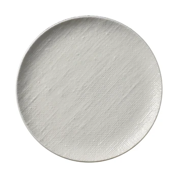 Creative three-dimensional linen pattern round ceramic dinner plate