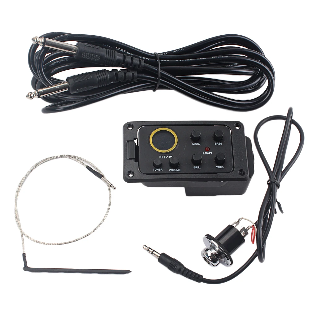 4-Band EQ Equalizer Pick-up Piezo For Tuner Preamplifier For Acoustic Guitar Diy Parts