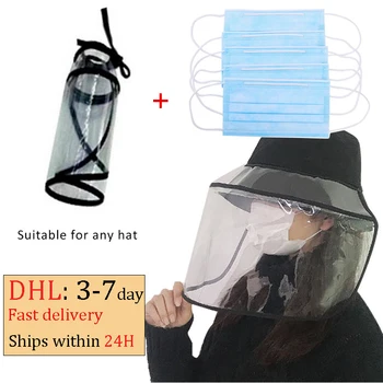 

NEW Isolation Removable Protection Transparent Cap Accessories Fit Any Hat and 5pcs Disposable Mask Send Epackt Fast Delivery