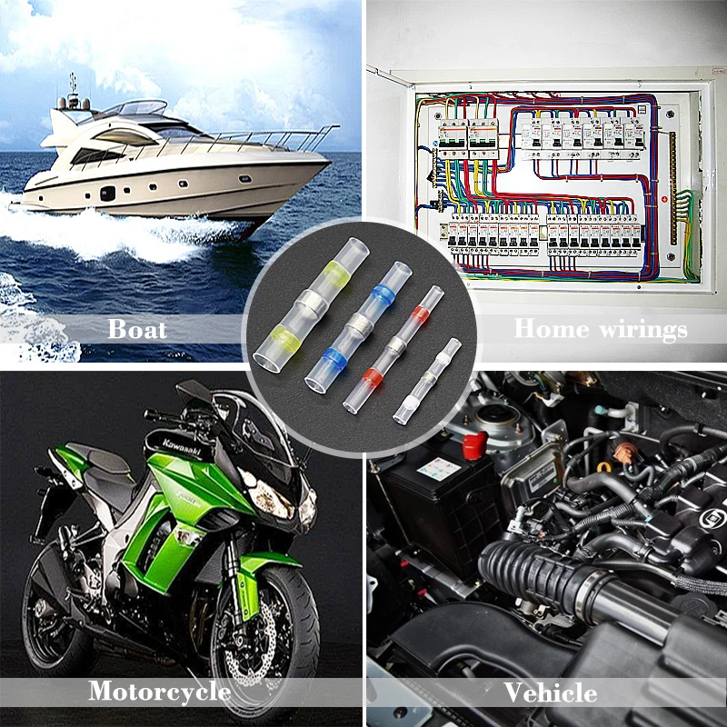 Box-Packed Thermal Shrinkage Electrical Car Wire Connector Solder Extrusion Terminals Block Cable Termination Wireway Clamping