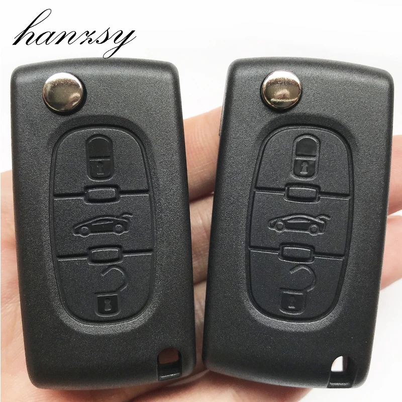 3 Buttons Remote Key Case Fob For peugeot 407 307 308 607 Car Flip Folding Shell Cover VA2/HU83 Blade CE0523/CE0536 | Автомобили и