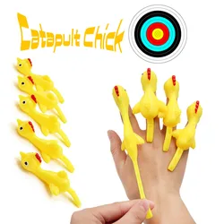 Catapulte, 20 pièces, lancement en turquie, fronde amusante et délicate, poussin d'entraînement, poulet, doigt volant élastique, oiseaux, jouet de décompression collant 